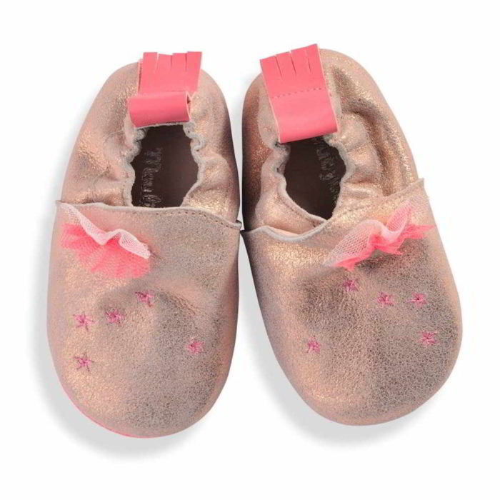 662524 Pantofiori din piele Rose, Moulin Roty