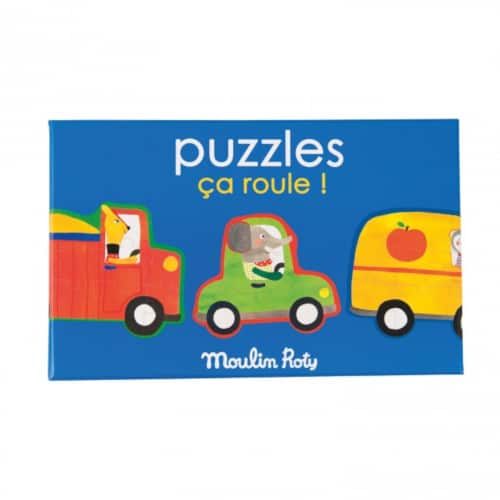 Puzzle copii 3 ani, Toti in masina, 32 de piese, Moulin Roty